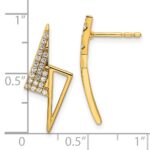 14K Polished 1/5 carat Diamond Geometric Triangles Fashion Post Earrings - Image 3