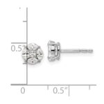 14k White Gold 1/2 carat Lab Grown Diamond VS/SI+ G+ Complete Round and Marquise Halo Post Earrings - Image 2