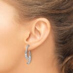 14k White Gold 2 5/8 carat Lab Grown Diamond VS/SI+ G+ Front and Back Dangle Post Earrings - Image 3