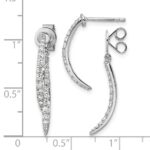 14k White Gold 5/8 carat Lab Grown Diamond VS/SI+ G+ Front and Back Dangle Post Earrings - Image 2