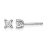 14k White Gold 1/3 carat Lab Grown Diamond VS+ F+ Princess Complete Four Prong Stud Earrings