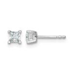 14k White Gold 1/2 carat Lab Grown Diamond VS/SI+ G+ Princess Complete Four Prong Stud Earrings