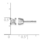 14k White Gold 5/8 carat Lab Grown Diamond VS+ F+ Princess Complete Four Prong Stud Earrings - Image 4