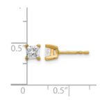 14k 5/8 carat Lab Grown Diamond VS/SI+ G+ Princess Complete Four Prong Stud Earrings - Image 4