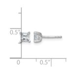 14k White Gold 3/4 carat Certified Lab Grown Diamond VS/SI+ G+ Princess Complete Four Prong Stud Earrings - Image 4