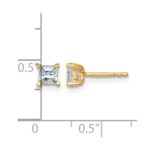 14k 3/4 carat Certified Lab Grown Diamond VS+ F+ Princess Complete Four Prong Stud Earrings - Image 4