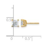 14k 1 carat Certified Lab Grown Diamond VS+ F+ Princess Complete Four Prong Stud Earrings - Image 4