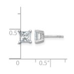 14k White Gold 1 1/2 carat Certified Lab Grown Diamond VS+ F+ Princess Complete Four Prong Stud Earrings - Image 4