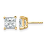 14k 4 carat Certified Lab Grown Diamond VS/SI+ G+ Princess Complete Four Prong Stud Earrings