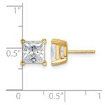 14k 5 carat Lab Grown Diamond VS/SI+ G+ Princess Complete Four Prong Stud Earrings - Image 4