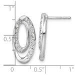 14k White Gold 5/8 carat Lab Grown Diamond VS/SI+ G+ Complete Oval Post Earrings - Image 4