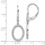 14k White Gold 1/2 carat Lab Grown Diamond VS/SI+ G+ Complete Dangle Oval Leverback Earrings - Image 4