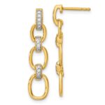 14k 1/6 carat Lab Grown Diamond VS/SI+ G+ Complete Fashion Dangle Link Post Earrings