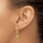 14k 1/6 carat Lab Grown Diamond VS/SI+ G+ Complete Fashion Dangle Link Post Earrings - Image 3