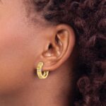 14k 1/3 carat Lab Grown Diamond VS/SI+ G+ Complete Fashion Hinged Hoop Earrings - Image 3