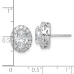 14k White Gold 2 1/2 carat Certified Lab Grown Diamond VS/SI+ G+ Oval Complete Halo Post Earrings - Image 3
