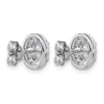 14k White Gold 1/4 carat Lab Grown Diamond VS/SI+ G+ Semi-Mount Oval Halo Earrings - Image 4