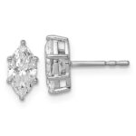 14kw 1 1/4 ctw Lab Grown Diamond VS+ F+ Marquise 6 Prong Earring