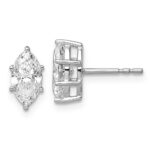 14kw 1 1/3 ctw Lab Grown Diamond VS+ F+ Marquise 6 Prong Earring