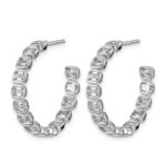 14kw 4ct Lab Grown Dia VS+ F+ Post East/West Emerald Hoop Earrings - Image 2