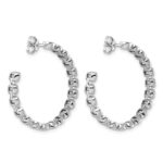 14kw 4 7/8ct Lab Grown Dia VS+ F+ Post East/West Emerald Hoop Earrings - Image 3