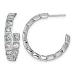 14kw 4 1/4ct Lab Grown Dia VS+ F+ Post Princess Hoop Earrings