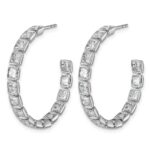 14kw 5 1/4ct Lab Grown Dia VS+ F+ Post Princess Hoop Earrings - Image 2