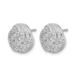 14k White Gold 1/2 carat Diamond Love Knot Post Earrings - Image 2