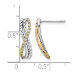 14k Two-tone 1/5 carat Diamond Fancy Post Earrings - Image 2