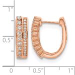 14k Rose Gold Diamond Fancy Hoop Earrings - Image 2
