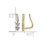 14k 1/6 carat Diamond Triangles Ear Climber Earrings - Image 4