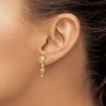 14k 1/5 carat Diamond Fancy Post Dangle Earrings - Image 3