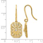 14k 1/5 carat Diamond Vintage-style Dangle Shepherd Hook Earrings - Image 4