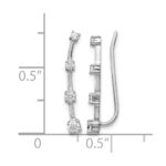 14k White Gold 1/3 carat Diamond Graduated 4-stone Ear Climber Earrings - Image 4