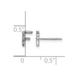 14k White Gold Diamond Initial F Post Earrings - Image 4