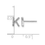 14k White Gold Diamond Initial K Post Earrings - Image 4