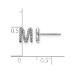 14k White Gold Diamond Initial M Post Earrings - Image 4