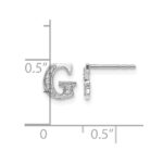14k White Gold Diamond Initial G Post Earrings - Image 4