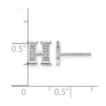 14k White Gold Diamond Initial H Post Earrings - Image 4