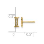 14k Diamond Initial I Post Earrings - Image 4