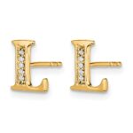 14k Diamond Initial L Post Earrings - Image 2
