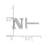 14k White Gold Diamond Initial N Post Earrings - Image 3
