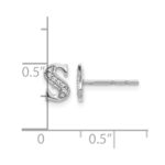 14k White Gold Diamond Initial S Post Earrings - Image 4