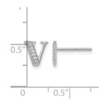 14k White Gold Diamond Initial V Post Earrings - Image 4