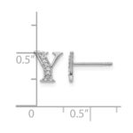 14k White Gold Diamond Initial Y Post Earrings - Image 4