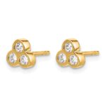 14k 1/4 carat Diamond 3-stone Bezel Earrings - Image 2