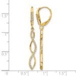 14k 1/3 carat Diamond Twisted Dangle Leverback Earrings - Image 4