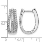 14k White Gold 1 carat Lab Grown Diamond VS/SI+ G+ Complete Hinged Hoop Earrings - Image 4