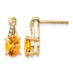 10k Citrine and Diamond Earrings