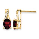 10k Garnet and Diamond Earrings